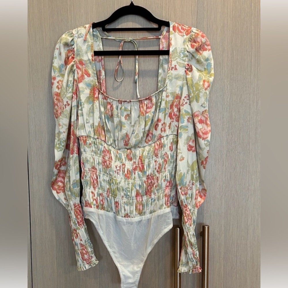 Free People Multicolor Floral Bodysuit